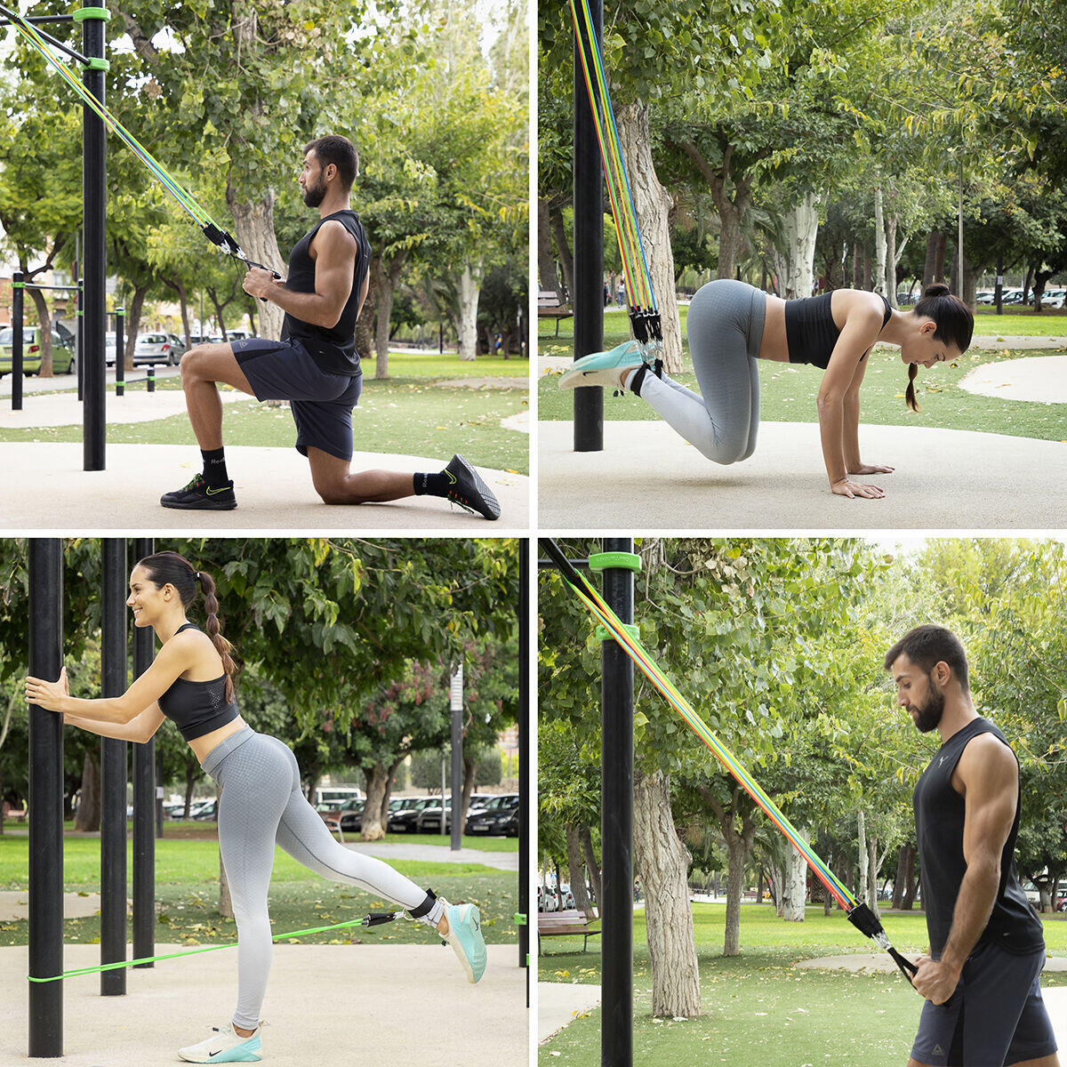 Rebainer™ – Conjunto de 5 Bandas de Resistência com Acessórios e Guia de Exercícios
