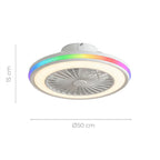 Nexory SkyFan™ – Ventilador de Techo con Luz LED RGB y Aspas Ocultas