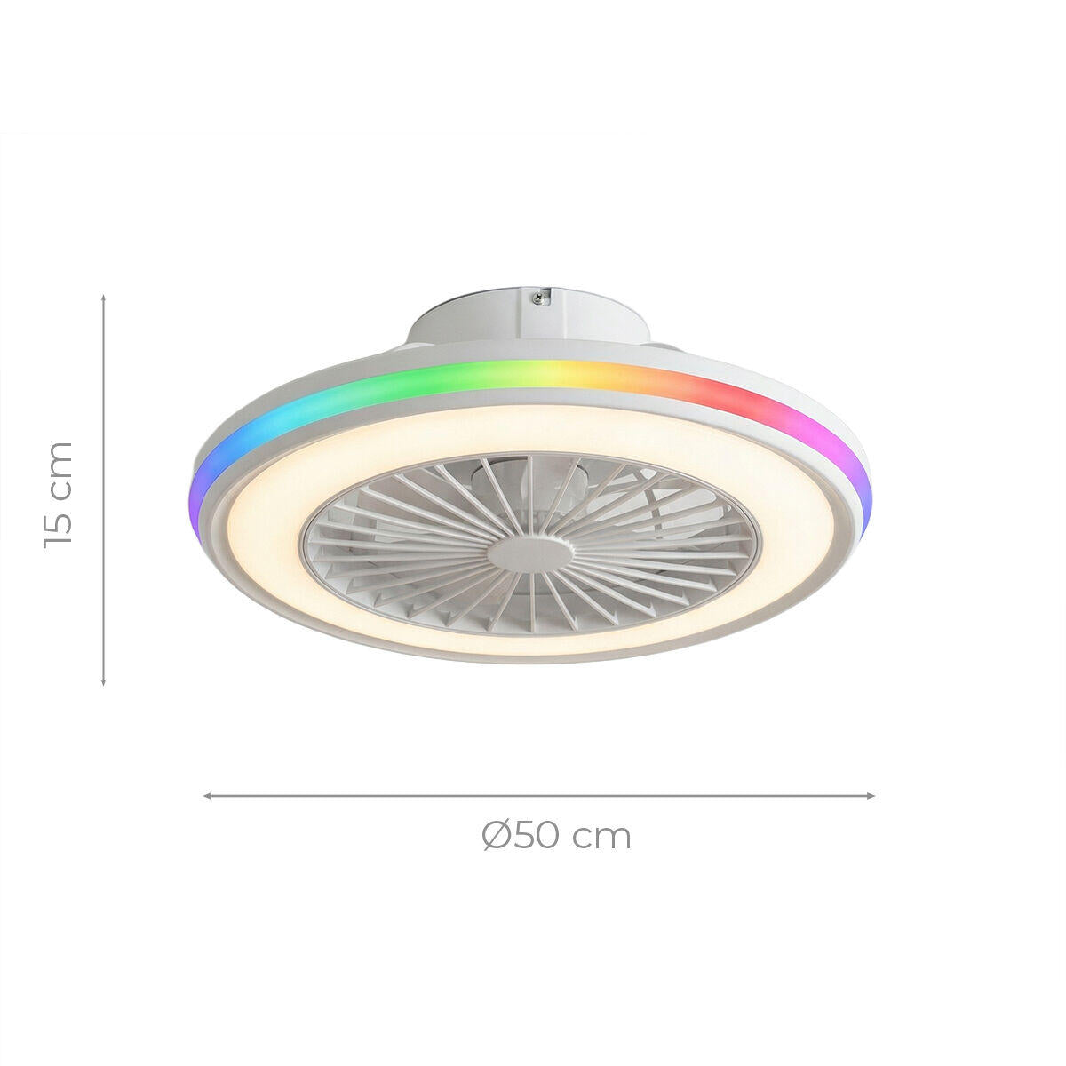 Nexory SkyFan™ – Ventilador de Techo con Luz LED RGB y Aspas Ocultas