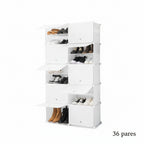 ModuSpace ShoeRack™ – Zapatero Modular Portátil con Perchero y Puertas Ventiladas