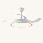 AeroGlow Retract™ – Ventilador de Techo LED RGB con 4 Aspas Retráctiles y Mando DC Silencioso