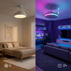 AeroGlow Retract™ – Ventilador de Techo LED RGB con 4 Aspas Retráctiles y Mando DC Silencioso