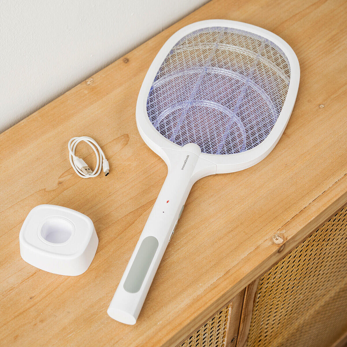 Elecfly™ – Raqueta Matainsectos Recargable con Luz UV 2 en 1