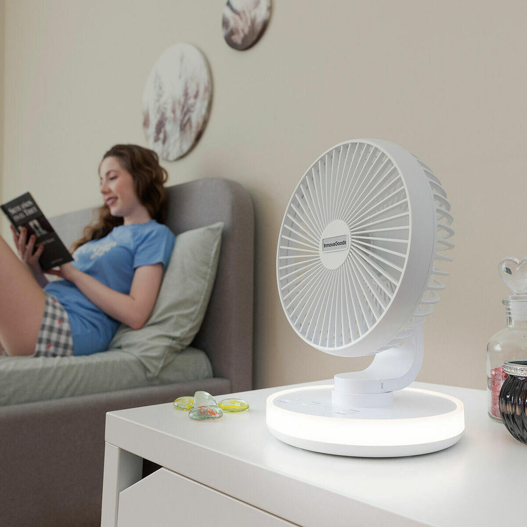 LumiBreeze™ – Ventilador Recargable con Luz LED