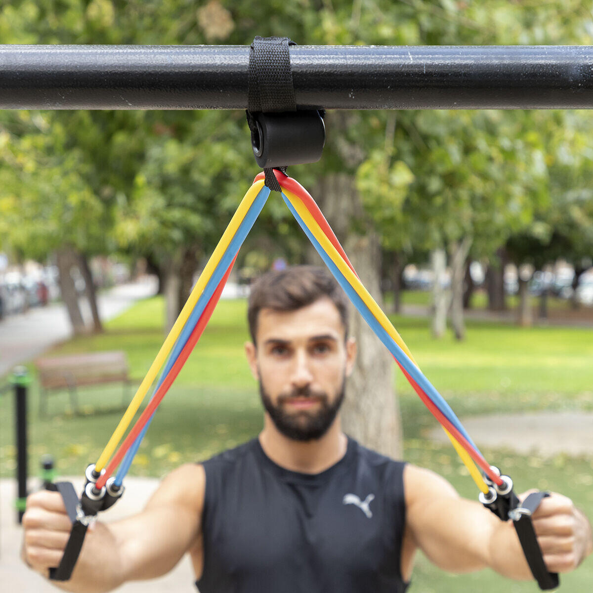 Rebainer™ – Conjunto de 5 Bandas de Resistência com Acessórios e Guia de Exercícios