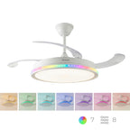 AeroGlow Retract™ – Ventilador de Techo LED RGB con 4 Aspas Retráctiles y Mando DC Silencioso