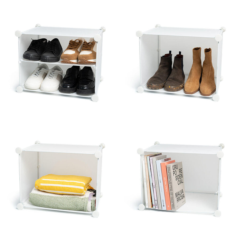 ModuSpace ShoeRack™ – Zapatero Modular Portátil con Perchero y Puertas Ventiladas