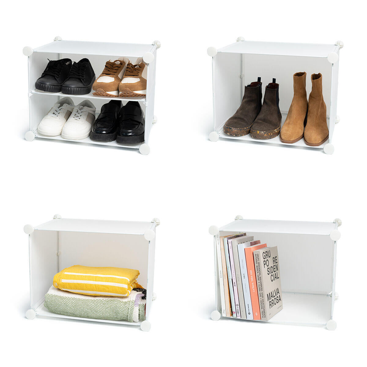 ModuSpace ShoeRack™ – Zapatero Modular Portátil con Perchero y Puertas Ventiladas