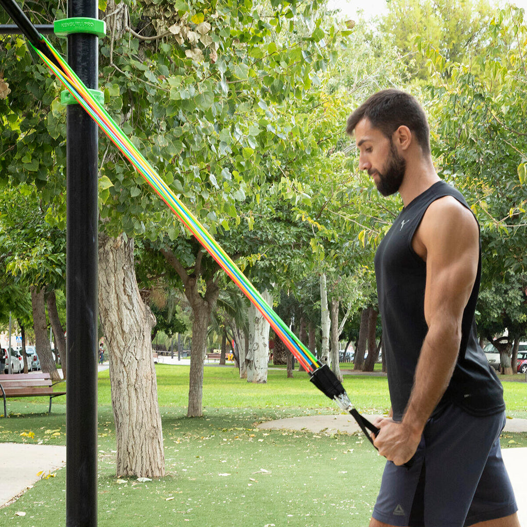 Rebainer™ – Conjunto de 5 Bandas de Resistência com Acessórios e Guia de Exercícios