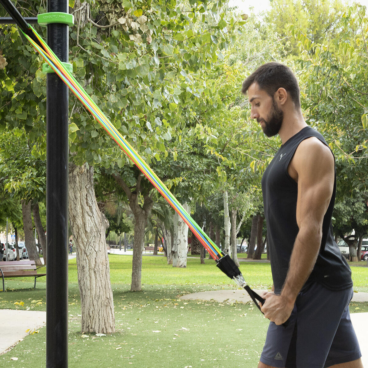 Rebainer™ – Conjunto de 5 Bandas de Resistência com Acessórios e Guia de Exercícios