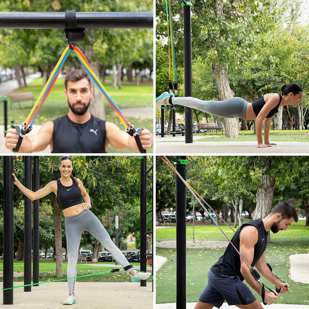 Rebainer™ – Conjunto de 5 Bandas de Resistência com Acessórios e Guia de Exercícios