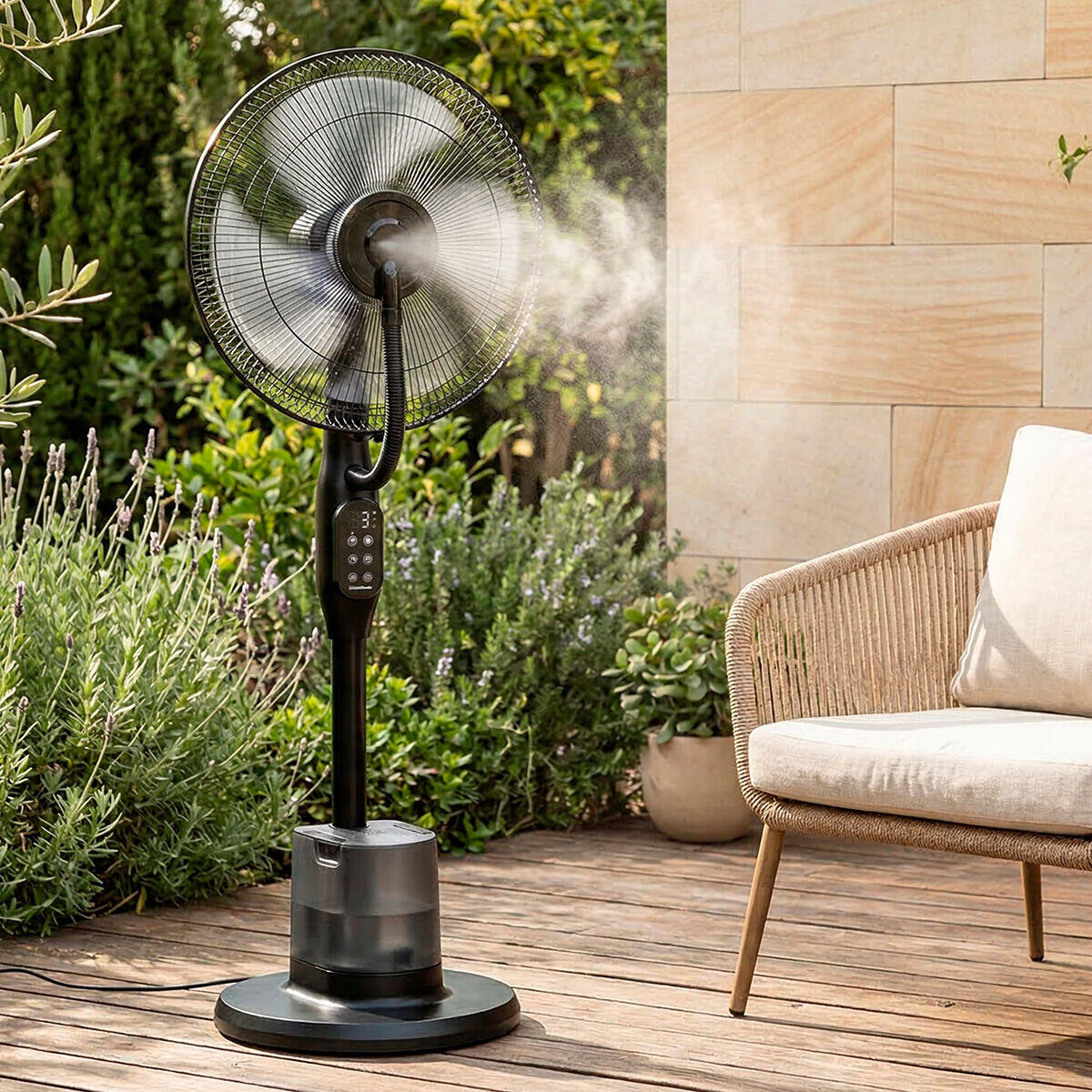 Sprair™ – Ventilador de Pie Nebulizador con Mando a Distancia