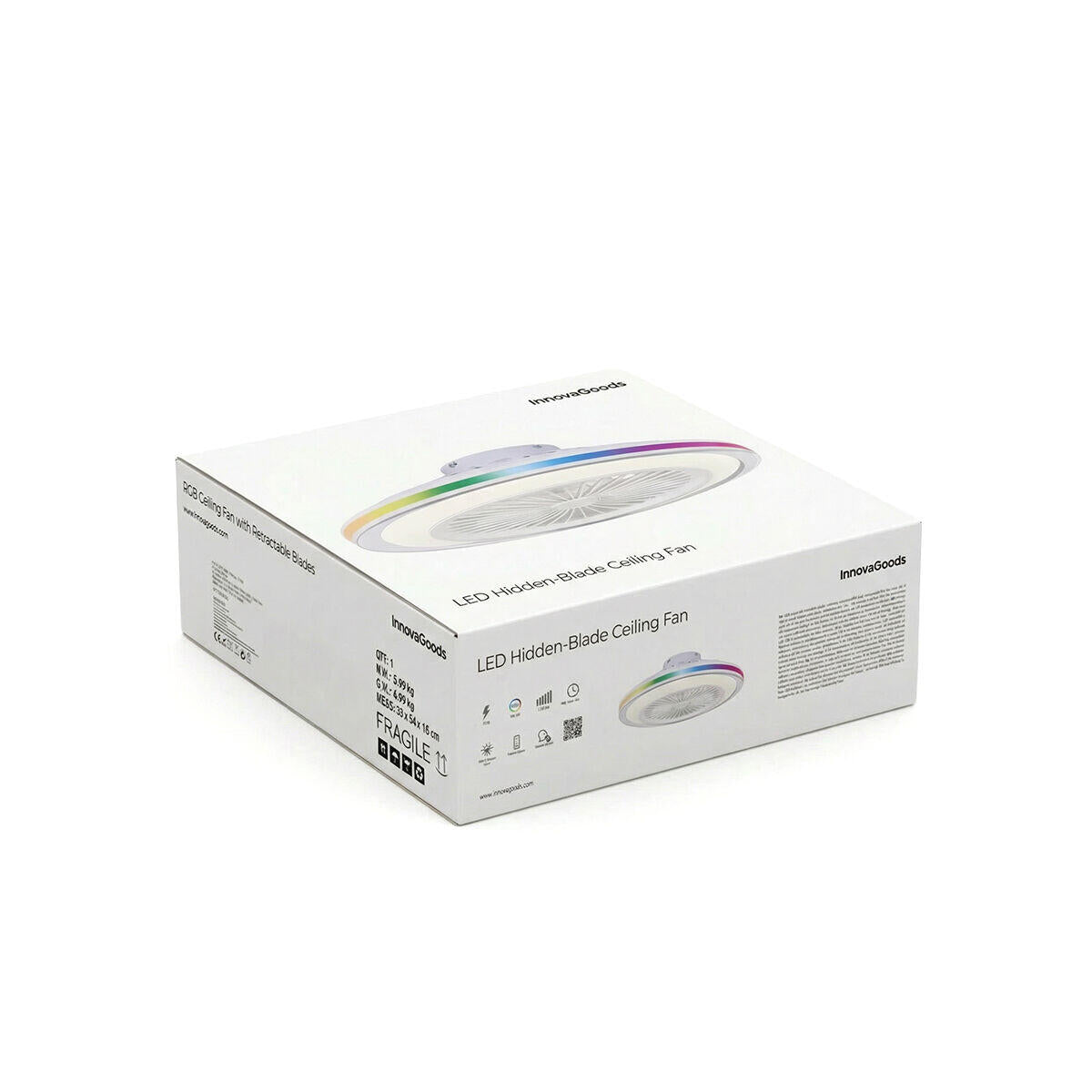 Nexory SkyFan™ – Ventilador de Techo con Luz LED RGB y Aspas Ocultas