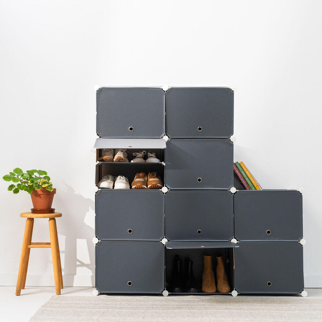ModuSpace ShoeRack™ – Zapatero Modular Portátil con Perchero y Puertas Ventiladas