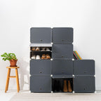ModuSpace ShoeRack™ – Zapatero Modular Portátil con Perchero y Puertas Ventiladas