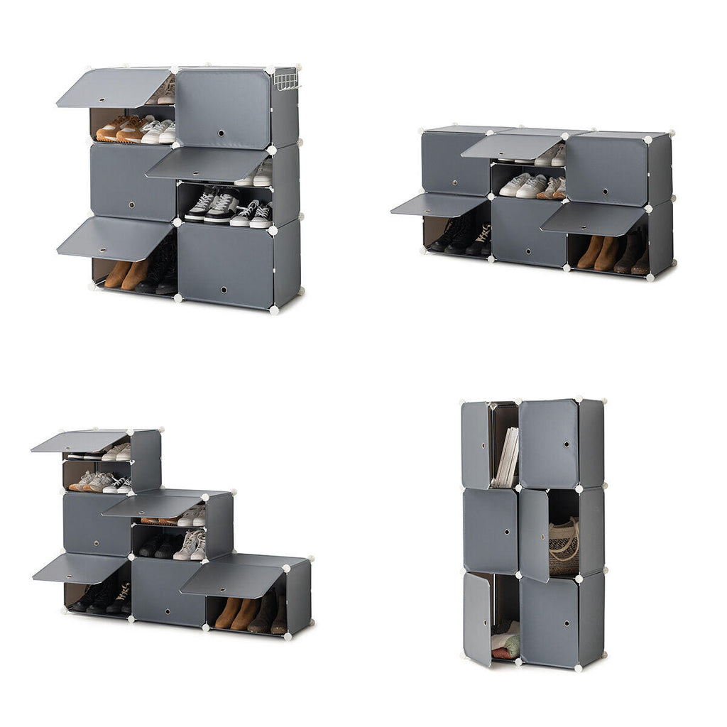 ModuSpace ShoeRack™ – Zapatero Modular Portátil con Perchero y Puertas Ventiladas
