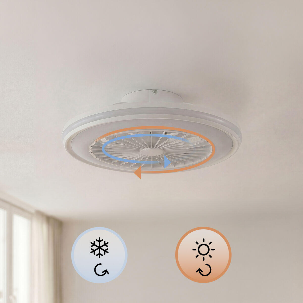 Nexory SkyFan™ – Ventilador de Techo con Luz LED RGB y Aspas Ocultas