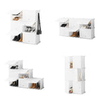ModuSpace ShoeRack™ – Zapatero Modular Portátil con Perchero y Puertas Ventiladas