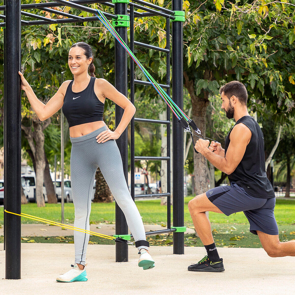 Rebainer™ – Conjunto de 5 Bandas de Resistência com Acessórios e Guia de Exercícios