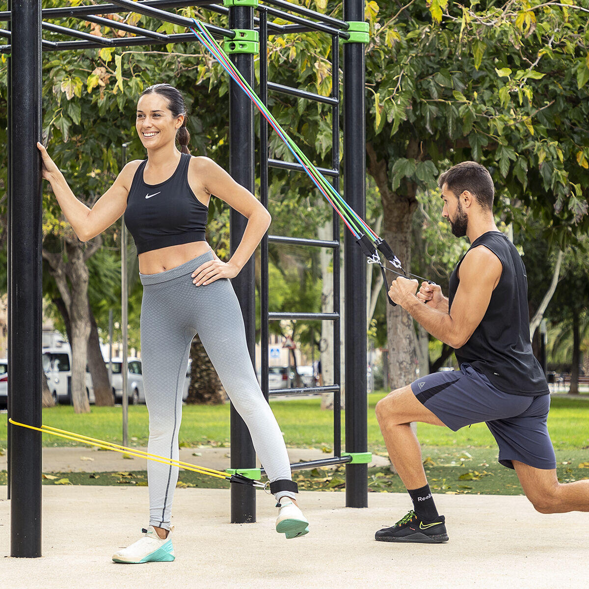 Rebainer™ – Conjunto de 5 Bandas de Resistência com Acessórios e Guia de Exercícios